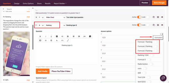 4 Question types that support custom scoring-ranking