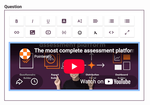 Adding Media to your Questions - video example