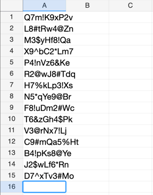 Adding Passwords - passwords excel screenshot4