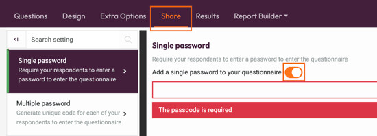 Adding Passwords - single password