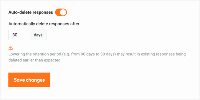 Auto-delete Responses - set retention period