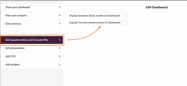 Charts View - Edit Question Block and Formula KPIs