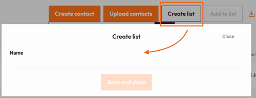 Contact List - create contact list