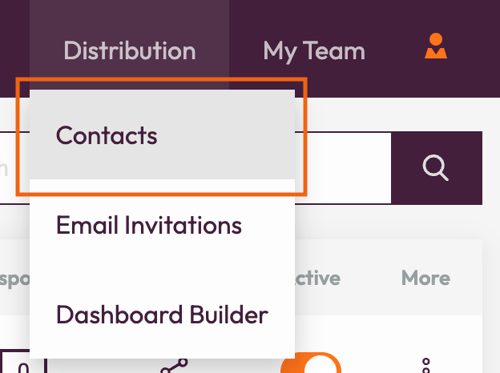 Contact List - dropdown menu