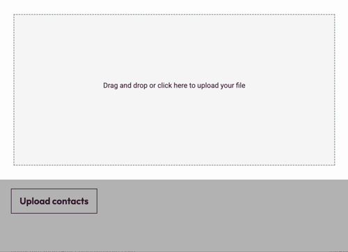 Contact List - upload contacts drop file