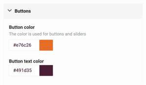 Edit Design Settings - buttons