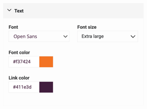 Edit Design Settings - font color