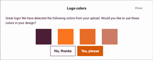Edit Design Settings - logo colors