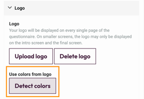 Edit Design Settings - logo detect colors