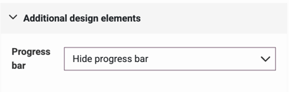 Edit Design Settings - progress bar