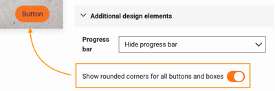 Edit Design Settings - rounded corner