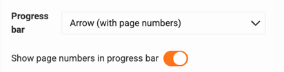 Edit Design Settings - show page numbers in progress bar