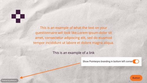 Edit Design Settings - show pointerpro branding