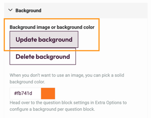 Edit Design Settings - update background