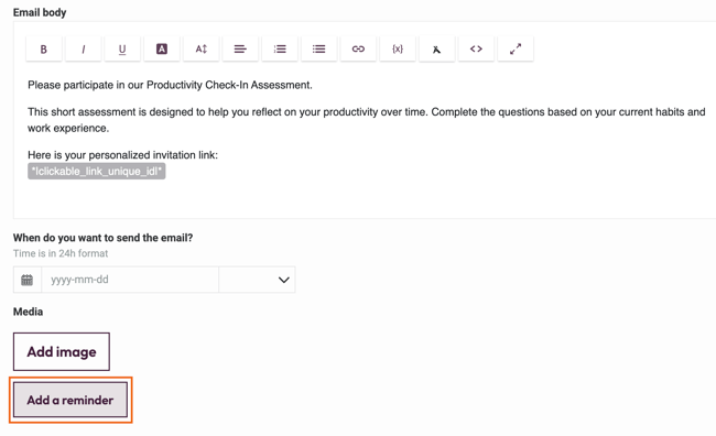 Email Invitations - add a reminder