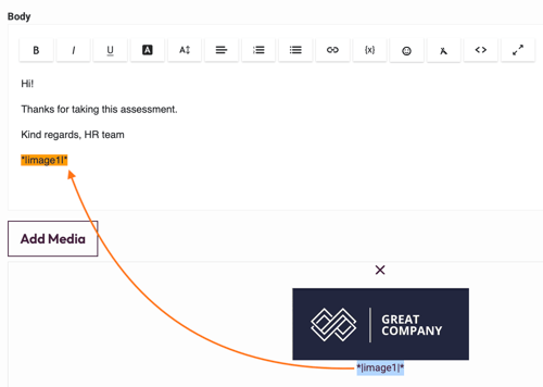 Email templates- add media
