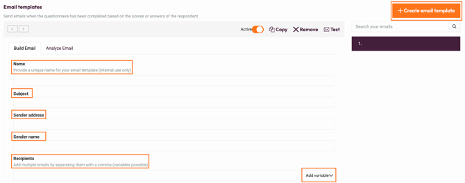 Email templates- email template fields