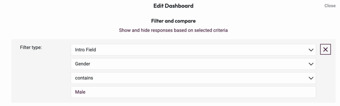 Filter and compare - filter results