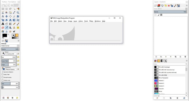 Gimp setup screen