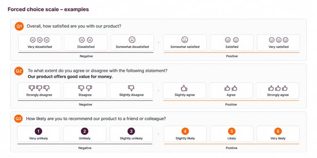 Glossary - Forced choice scale - examples