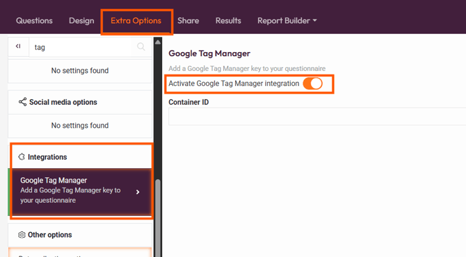 Google tag manager activate in Pointerpro