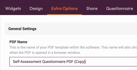 How to Copy a Questionnaire or a PDF Report - rename your PDF