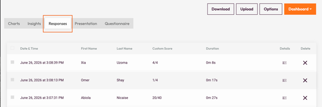 How to track my survey respondents - responses view
