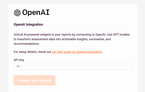 Connect your OpenAI API key - AI prompt