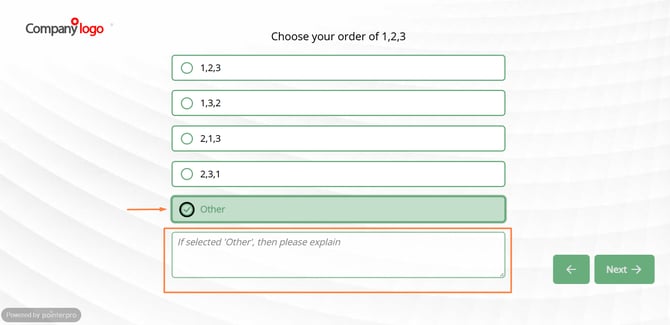 Multiple-Choice Question- add a text box to leave an extra comment