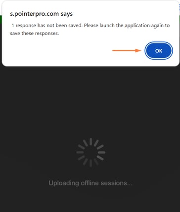 Offline survey tool - response sent to server