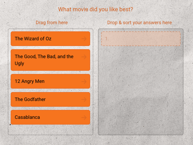 Overview of Different Question Types - ranking