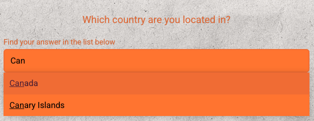 Overview of Different Question Types - tyepahead autosuggest