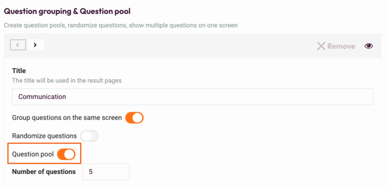 Overview of Quiz Features - question pool
