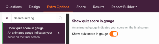 Overview of Quiz Features - show quiz score as gauge
