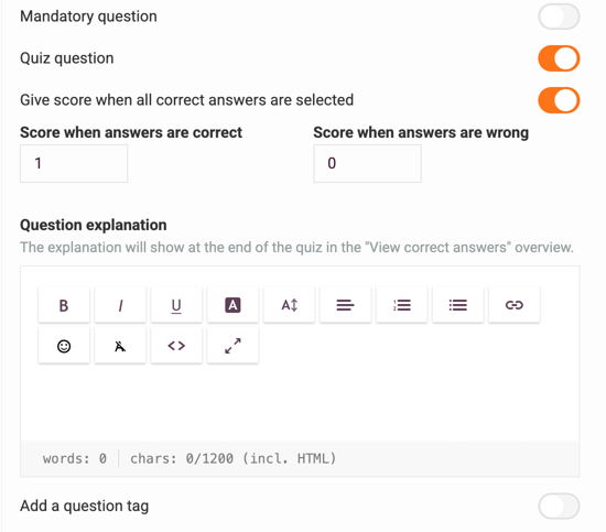 Overview of Quiz Features - view correct answers