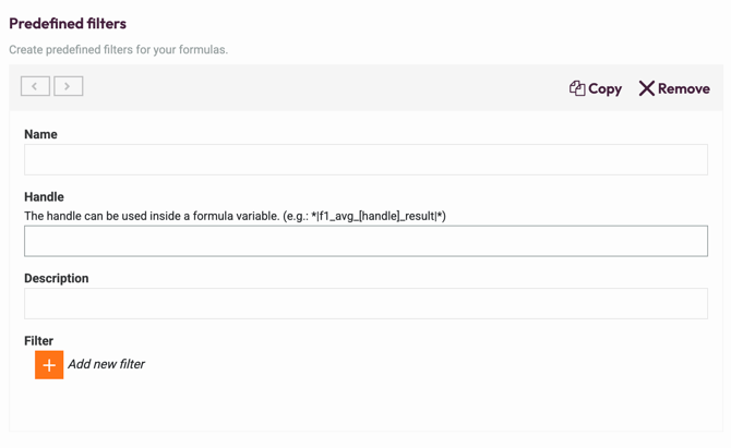 Predefined Filters - setup