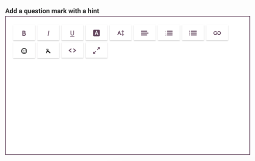 Question Hint - add a question mark with a hint