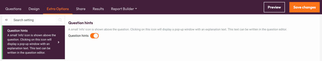 Question Hint - enable question hint