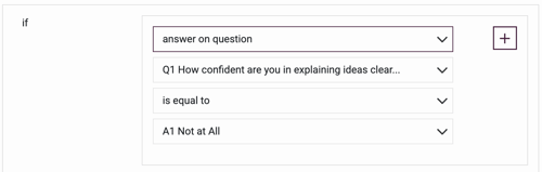 Question Logic - build the if part of the rule