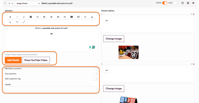 Question types - Image Choice - edit the question