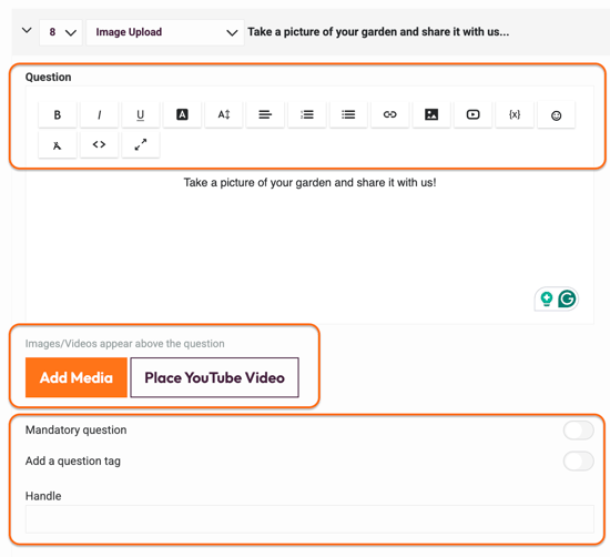 Question types - Image Upload - edit the question