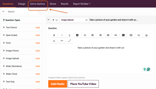 Question types - Image Upload - extra options