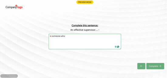 Question types - Open-Ended Questions - example