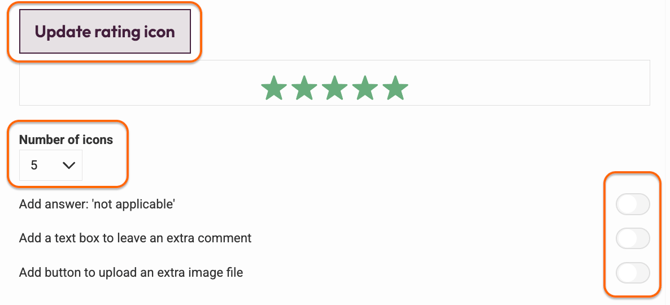 Question types - Rating - choose your icons