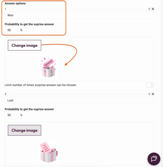 Question types - Scratch Card - add answer images