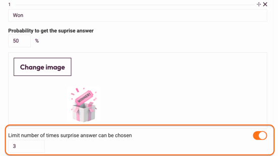 Question types - Scratch Card - limit answer options
