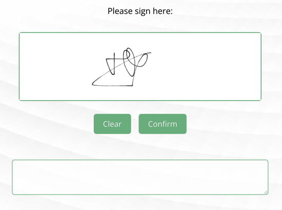 Question types - Signature - Confirm and Clear