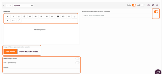 Question types - Signature - edit the question
