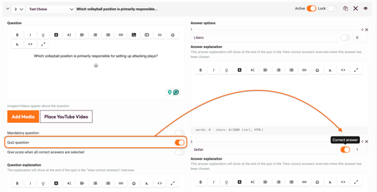 Question types - Text Choice - answer options