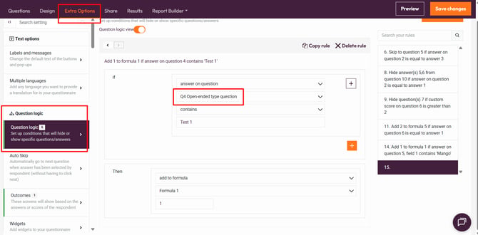 Question types that support custom scoring- open ended